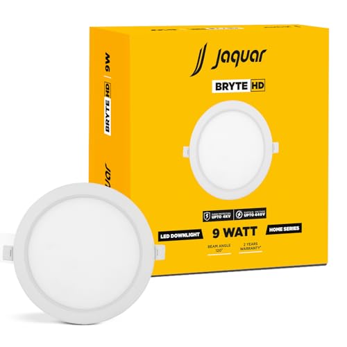 Image of Jaquar 9W Bryte Slim Downlight Warm White with Aluminum Housing-Built-in Driver | High Lumens | Slim Design | 2-Year Warranty | Easy and Quick Installation | Pack of 1