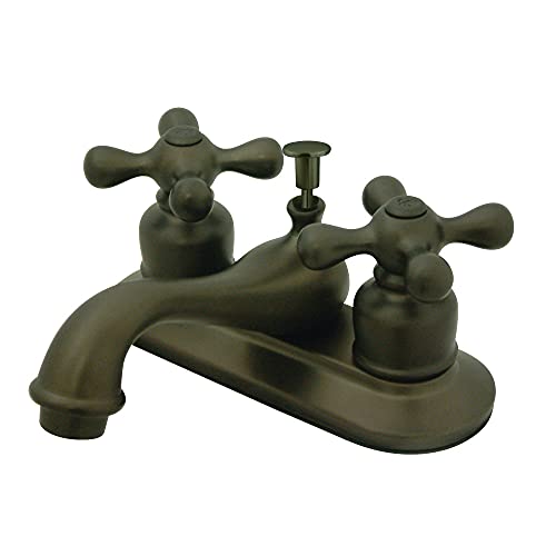 Buy 2 get 3 Kingston Brass GKB605AX Restoration Teapot 4-inch Centerset Lavatory Faucet with Retail Pop-up, Oil Rubbed Bronze