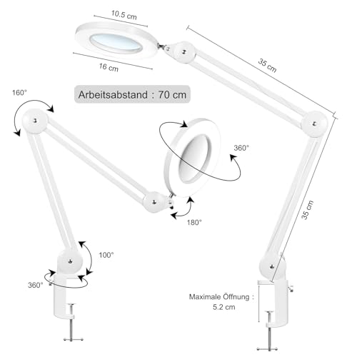 Beyamz LED Lupenleuchte (5-fache Vergrößerung) - 4