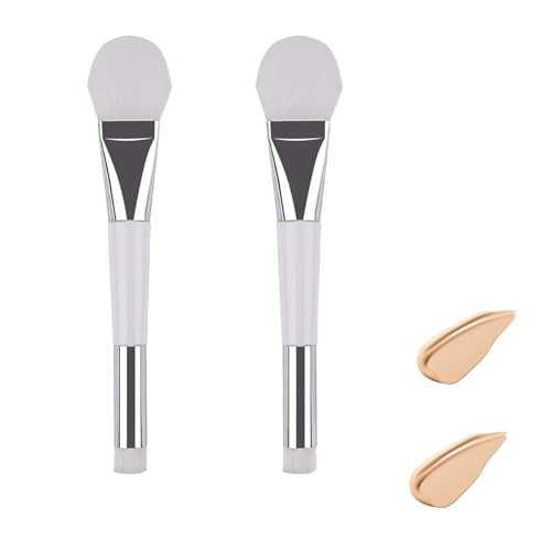 Lot de 2 pinceaux masque facial en silicone à double extrémité, pinceau de maquillage masque d'argile, adapté pour soin de la peau