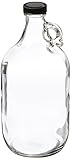 Kimble 5916438V-26 Glass Jug with Cap, PTFE-Faced LDPE Foam Liner, Clear, 2000ml Capacity (Case of 6)