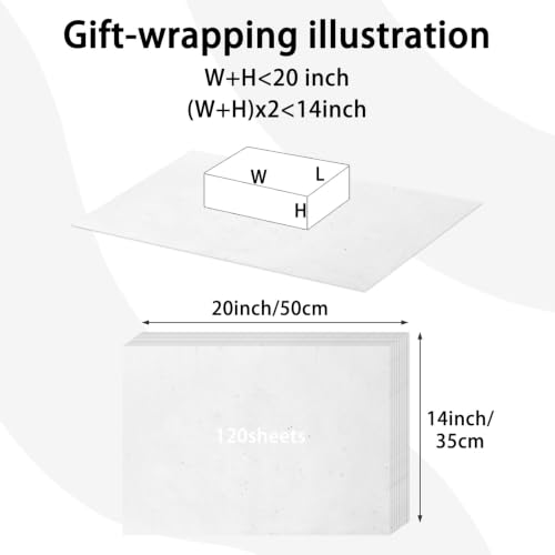 Image of 120 Sheets White Glitter Tissue Paper, 14x20 Inch Glitter Art Tissue Paper for Gift Bags, Gift Wrap Supplies Bulk for Weddings, Birthday Parties, Crafts & Decoration (White)