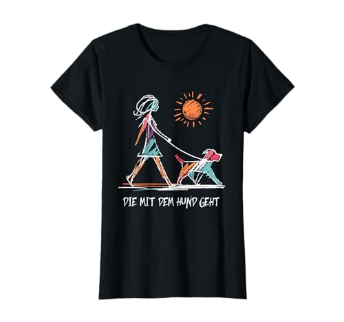Coole Geschenke Hundebesitzer Frauchen Und Hund - Damen T-Shirt Schwarz X-Small Cartoon Hundemotiv Lustige Sprüche Sommer Kurzarm Peter Pan Kragen T-Ausschnitt 1 Count