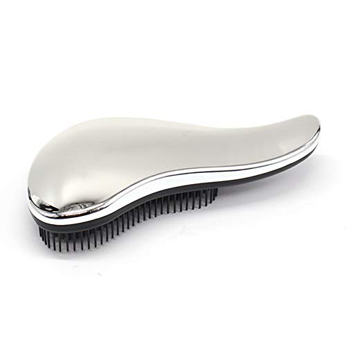 KICCOLY Cepillo de Pelo Desenredante Para Cabello Mojado, Seco, Fino, Grueso, Rizado - Mejor Cepillo Para Todo Tipo de Cabello - Regalo Ideal Para Mujeres y Niños ¡No Más Enredos! (Plata)