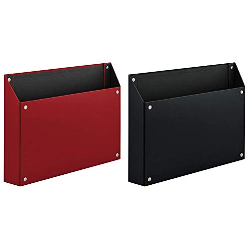 【セット買い】キングジム 収納ケース マグケース A4 横 赤 4785アカ & 収納ケース マグケース A4 横 黒 4785クロ