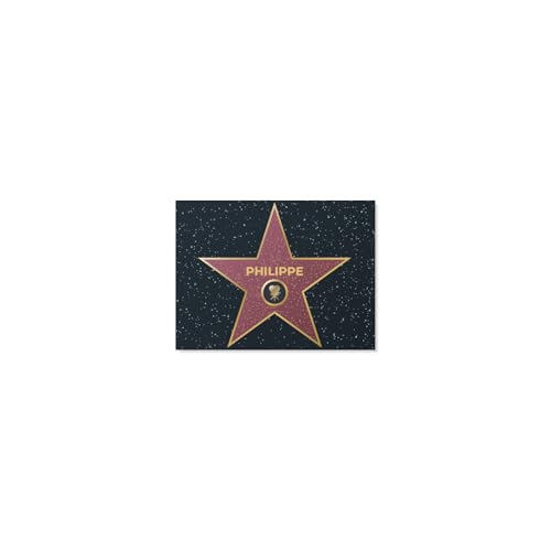 DECOHO - Plaque métallique personnalisée - Étoile Walk of Fame Hollywood Boulevard - 15 x 20 cm