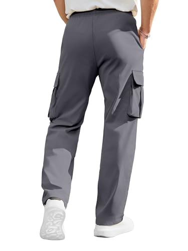 Image of PLEPAN Men's Casual Cargo Pants Drawstring Hiking Workout Tactical Joggers Sweatpants for Men with Pockets