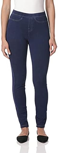 No Nonsense Women's Classic Indigo Denim Jean Leggings, Medium Wash Denim, XL