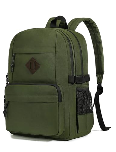 Image of Kasqo School Backpack, 20L Dual Compartment Bookbag for Boys Teens, Green