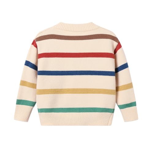 Toddler Boys Colorful Striped Cardigan Button Down Crewneck Sweater 12M-5T3