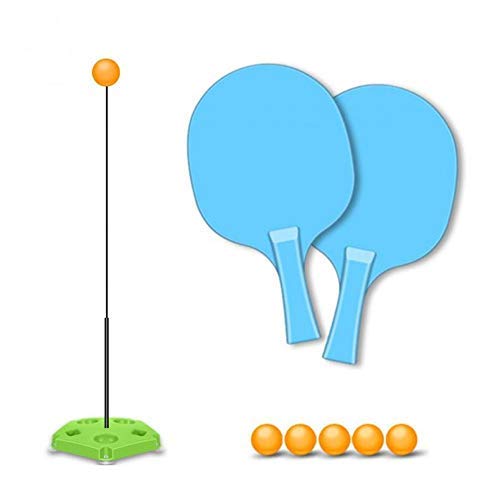 HAOT Entrenador de Tenis de Mesa con Ventosa, Equipo de Entrenamiento de Ping-Pong y pádel con Dispositivo Flexible de Rebote rápido para Ejercicio Personal/Doble, 5 Pelotas y 2 Palos incluidos