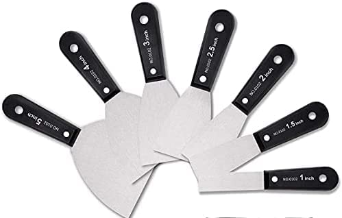 ABBASALI7 Pieces Filling Knife Wall Paint Scrapers and Putty Knives Wallpaper Scrapers Set with Anti-Slip Handle, Plastering Tools Filler Knives Set, Drywall Knife, Spackle Knife, Hand Tools
