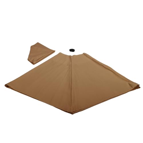 Fuchooky Outdoor Patio Umbrella Replacement Canopy Polyester Sunproof Impermeable Market Table Umbrella Top for 8 Ribs (3m / 9.8ft)