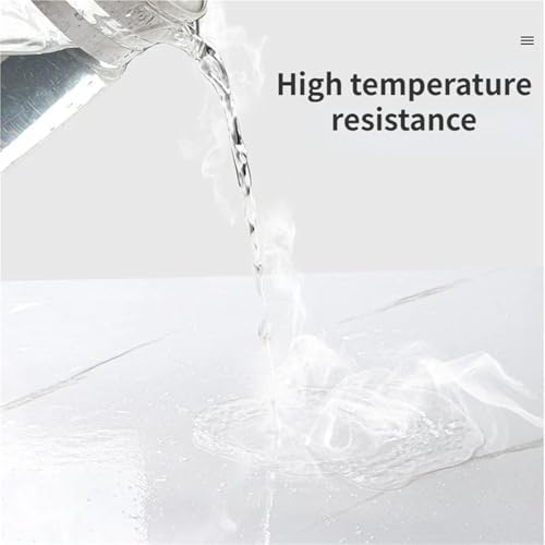 Papier peint autocollant vinyle imperméable effet marbre blanc nacré - 4