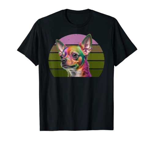 Chihuahua Pop Art Chiwawa rétro coloré T-Shirt