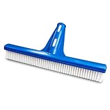 TECHZOCO Cepillo Limpia Piscina, Barredor de Piscina, Accesorio Limpieza de Piscina, Compatible con el Mango telescópico de 30 mm de diámetro, Tamaño del Cepillo 25 cm, Plástico