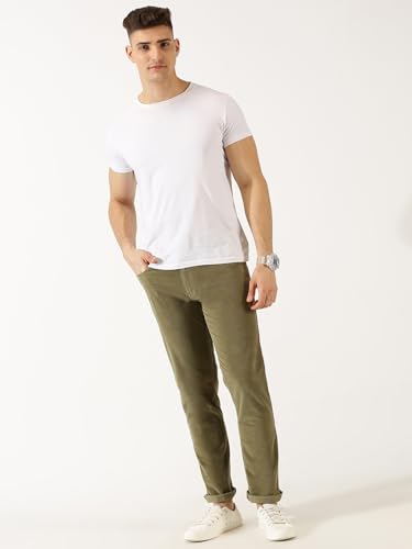 Image of Thomas Scott Men Mid Rise Slim Fit Corduroy Chino Pants