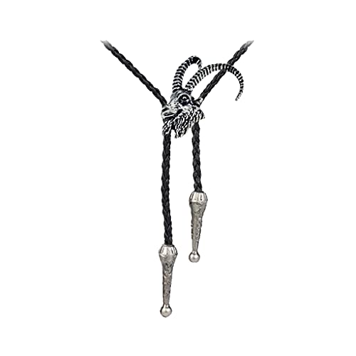 Cravate Bolo Tête d'Ibex en étain A51 pour homme style western