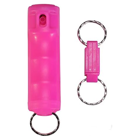 Zarc VEXOR Police Strength Pepper Spray, Flip-Top Finger Grip, 20+ Shots, 10-12 Ft. Range w/Key Release (Rose) Cover
