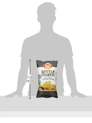 Lay's Kettle Cooked Sea Salt & Cracked Pepper Flavored Potato Chips, 8 Ounce