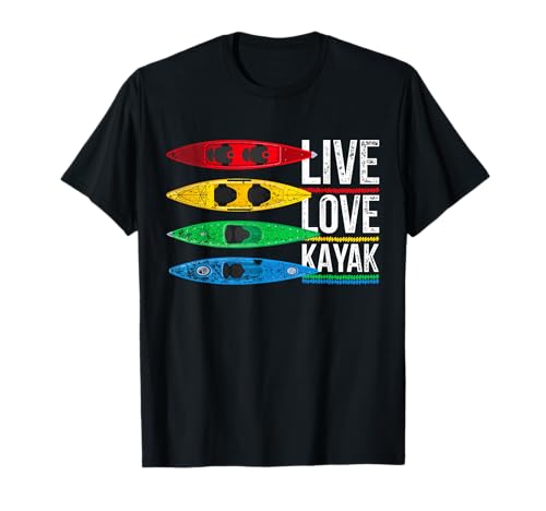 Pagaie Kayakiste Vivre Aimer Kayak Canoë Canotage Kayak T-Shirt