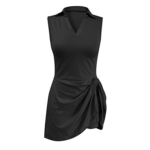 SLENDIPLUS Vestido feminino de tênis para ioga fitness respirável lazer golfe esportes saia curta ve