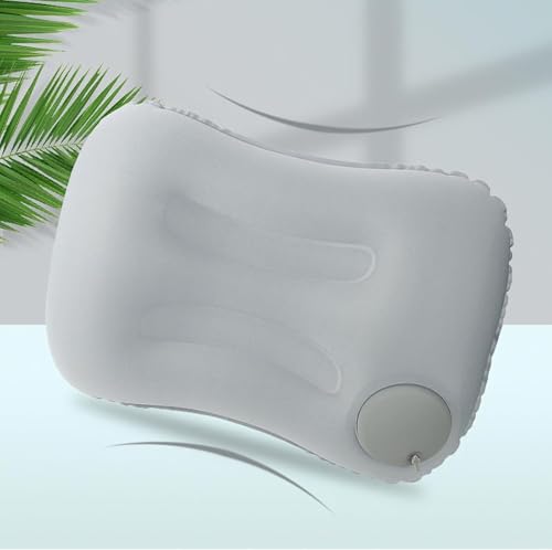 Image of Travel Inflatable Air Pillow, Ultralight Press-to-Inflate Neck Pillow with Ergonomic Head & Lumbar Support, Compact Camping Pillow for Backpacking, Airplane, Car & Home