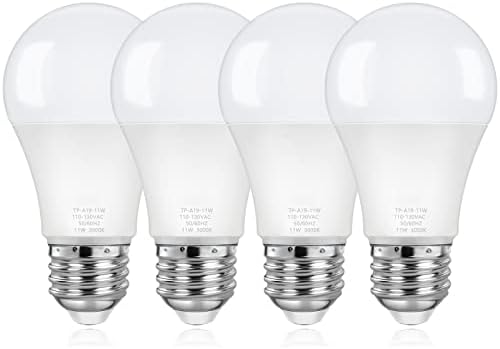 ASOMST A19 LED Light Bulbs, 100 Watt Equivalent LED Bulb, 3000K Soft White 1100Lumen Light Bulbs 11W, Non-Dimmable Frosted Lighting E26 Base, CRI 85+, 25000+ Hours Lifespan, No Flicker, Pack of 4