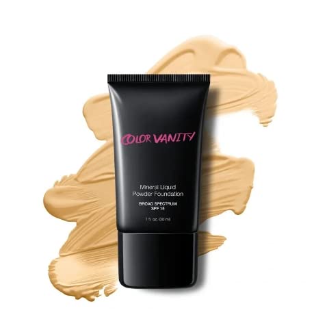 Color Vanity Lightweight Face Primer Mineral Liquid Powder Foundation-Color Porcelain #TOP22