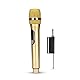 Yunseity Drahtloses Mikrofon, Dynamisches Karaoke-Handmikrofon mit LED-Bildschirm, Handmikrofonsystem mit Empfänger, für Zuhause, Party, Singen, Outdoor(Gold)