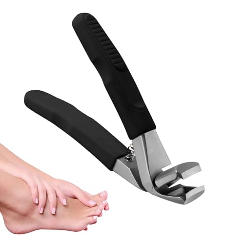 男性用ネイルクリッパー、ステンレススチールワイドジョーオープニングロングハンドル爪クリッパー | ネイルツール 防滴 高耐久 角度付きヘッド 爪カッター 女性用
