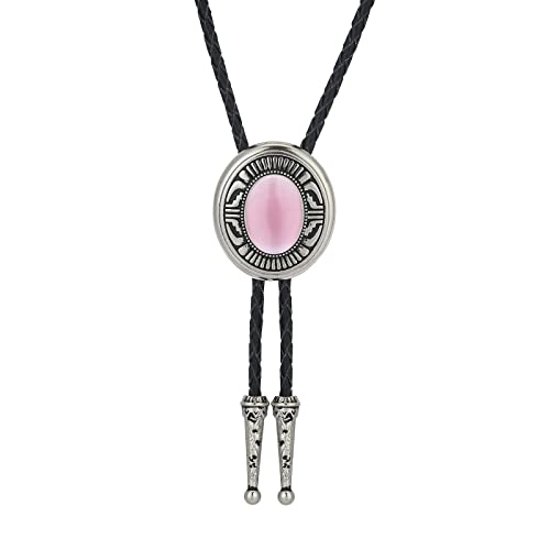 Image of Btilasif Bolo Tie- Tiger Eye Stone Bolo Tie Leather Necktie Western Jewelry Accessories for Women Men