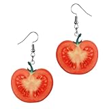 Angoily Pendientes Delicados y Modernos Forma de Creativos de Mujer en Acrílico Rojo para Fiesta y
