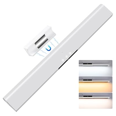 VAVOFO 15.7 Inch Light Bar with Hand Wave, 3 Colors, Stepless Dimming, Adjustable Mirror Lights,3000mAh Rechargeable Makeup Light, Magnetic Wall Lights for Cabinet,Kitchen,Closet,Desk