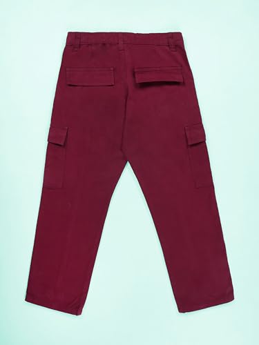 Image of Boys Cotton Full Length Front Cut Sew Cargo Pant with Bottom Tab