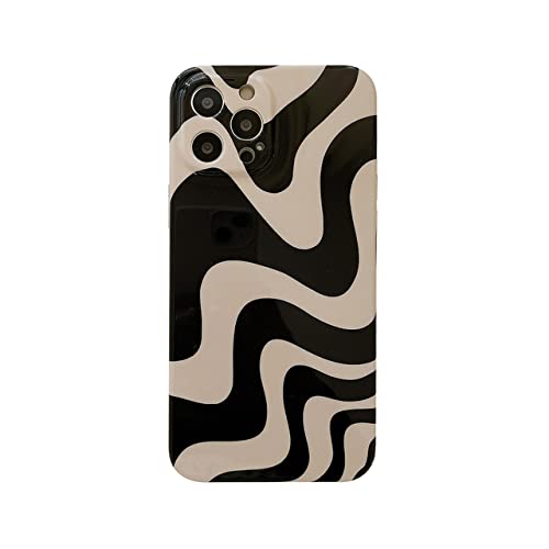 Coque zèbre noir iPhone 13 protection silicone motif géométrique mode