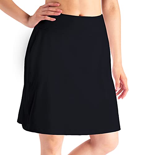 Image of Yogipace Women's 4 Pockets UV Protection 20 inch Modest Knee Length Skirt Athletic Running Golf Tennis Skort Zippered Pockets