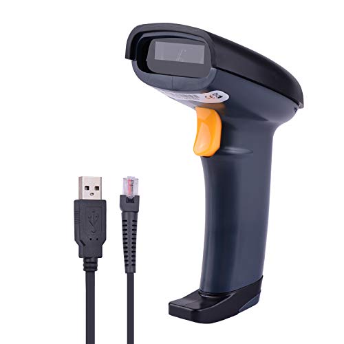 Handheld 1D Barcode Scanner USB Wired Bar Code Reader Manual Trigger/Auto Continuous Scanning Suppor