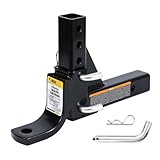 MaxxHaul 51043 Trailer Hitch and Hitch Pin - 8-Position Adjustable Ball Mount Tow Hitch - 5000 lbs. GTW Capacity, Black