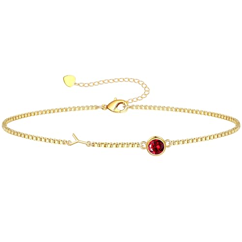 Image of Birthstone Bracelets for Women, Initial Bracelet Teen Stocking Stuffers Birthday Gifts for Teen Girls Initial Bracelet Trendy Letter A-Z Dainty Bracelet 21st 30th Mom Birthday Gift Birthstone Jewelry