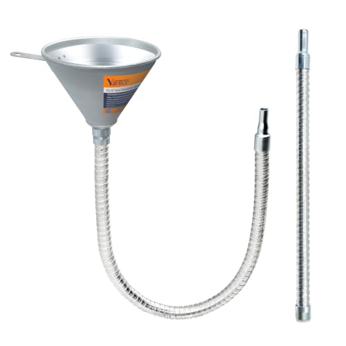 3Pcs 14.84" &amp; 25.6" Steel Bendable Spout Funnel Set with Filter