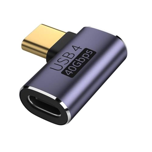 Image of Tobo Right Angle USB-C Adapter 40Gbps Data Transfer USB 4.0 /Thunderbolt 4 Type C Male to Female Connector Extender for Mobile Phone, Switch, Steam Deck, Tablet, Laptop TD-944CC