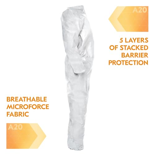 Image of KleenGuard 49002 A20 Breathable Particle Protection Coveralls, Medium, White (Case of 24)