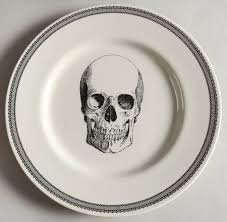 Halloween Lace Skull REPLACEMENT / ADD-ON Porcelain Ceramic Salad Plate by Royal Stafford Made in the Heart of The Potteries England (1 Salad Plate)