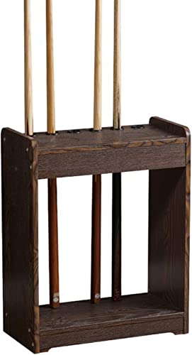 OSCCAR Wooden Pool Cue Rack 6-Stick Floor Stand