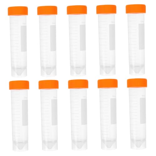 MUCKLILY 50ml Plastic Test Tube Set Centrifuge Tubes Screw Lids for Lab Use Small Tubes