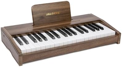 JALOKEE Kids Piano Keyboard, Digital Piano for Kids, Music Educational Instrument Toy, Wood Piano for Toddlers Girls Boys (Walnut, 37 Keys)