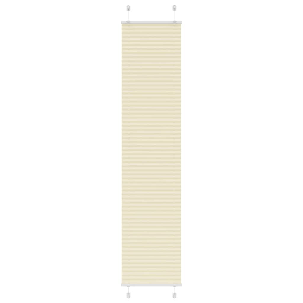 vidaXL Pleated Blind Cream 50x200 cm Fabric Width 49.4 cm Polyester, pleated window shade, pleated shade, concertina blind, plisse blind