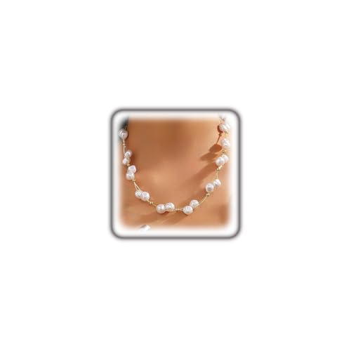 Collier ras du cou grosses perles baroques finition joaillerie et fermoir artistique