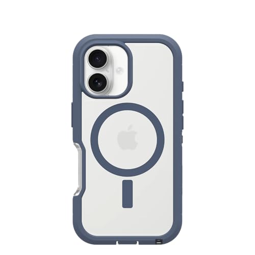 OtterBox Defender Series XT MagSafe Hülle für iPhone 16, stoßfest, Ultra-robust, schützende Hülle, 7X getestet nach Militärstandard, Transparent/Blau